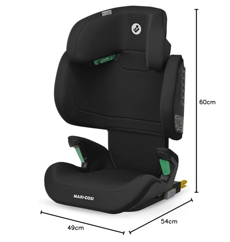 Maxi-Cosi RodiFix M i-Size Silla de Coche con Respaldo Alto ISOFIX, de 3.5-12 Años (100-150 cm), Protección G-CELL, Basic Black