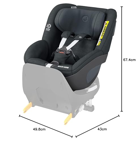 Maxi-Cosi Pearl 360 Silla de Coche Giratoria i-Size ISOFIX, de 3 Meses a 4 Años (61-105 cm), G-CELL, Authentic Graphite