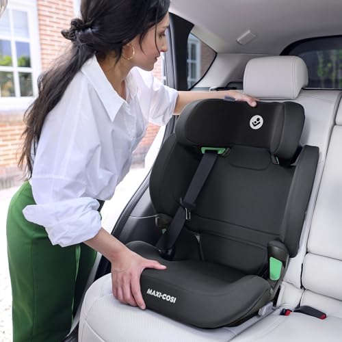 Maxi-Cosi RodiFix M i-Size Silla de Coche con Respaldo Alto ISOFIX, de 3.5-12 Años (100-150 cm), Protección G-CELL, Basic Black