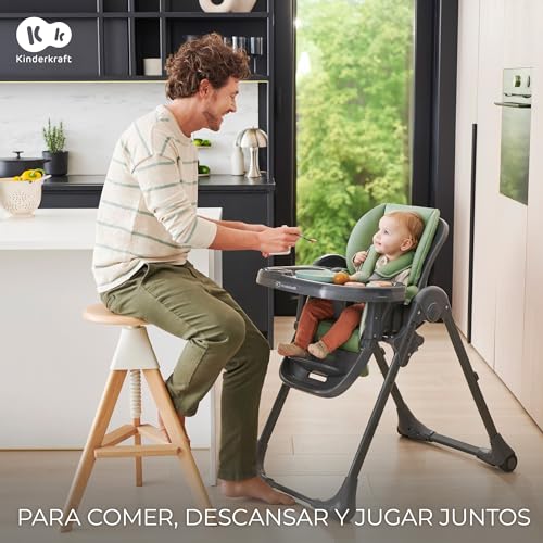 Kinderkraft TUMMIE Trona Evolutiva 2 en 1, desde el Nacimiento, Posición Reclinable, Gris
