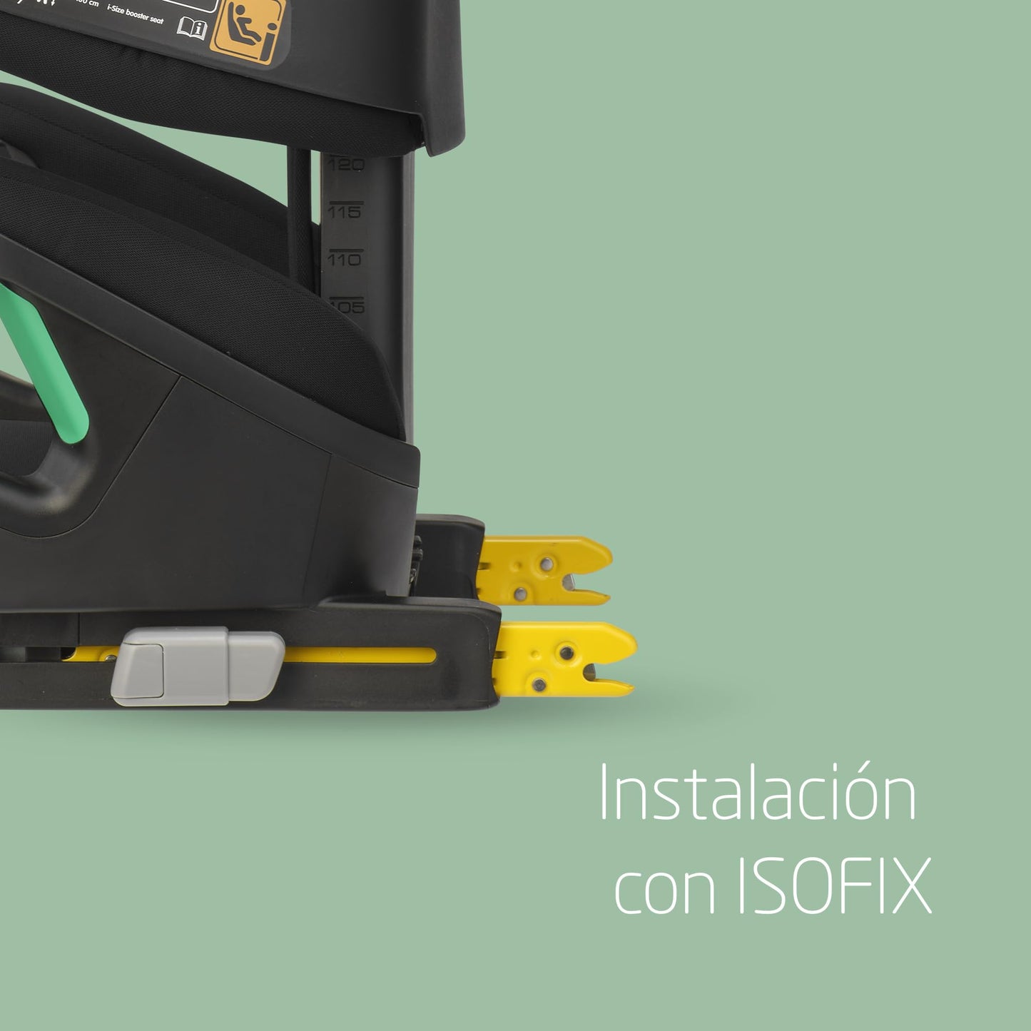Maxi-Cosi RodiFix M i-Size Silla de Coche con Respaldo Alto ISOFIX, de 3.5-12 Años (100-150 cm), Protección G-CELL, Basic Black