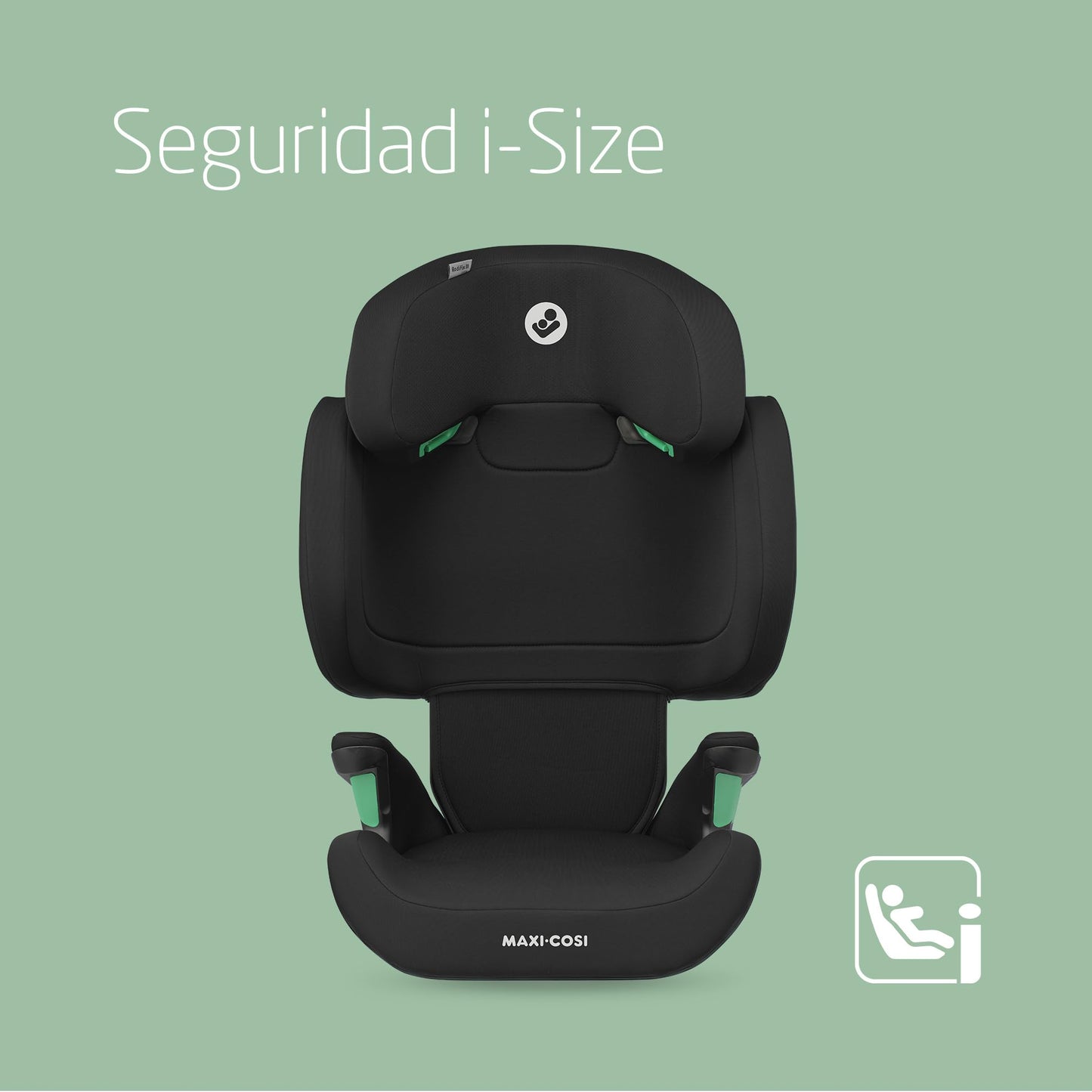 Maxi-Cosi RodiFix M i-Size Silla de Coche con Respaldo Alto ISOFIX, de 3.5-12 Años (100-150 cm), Protección G-CELL, Basic Black