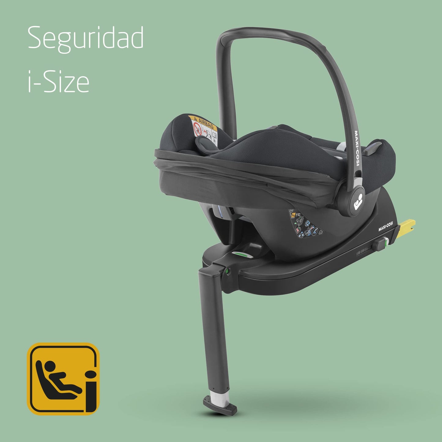 Maxi-Cosi CabrioFix i-Size Silla de Coche para Bebé, de 0-12 Meses (hasta 12 kg), 3.2 kg, Compatible con Cochecitos, Essential Graphite