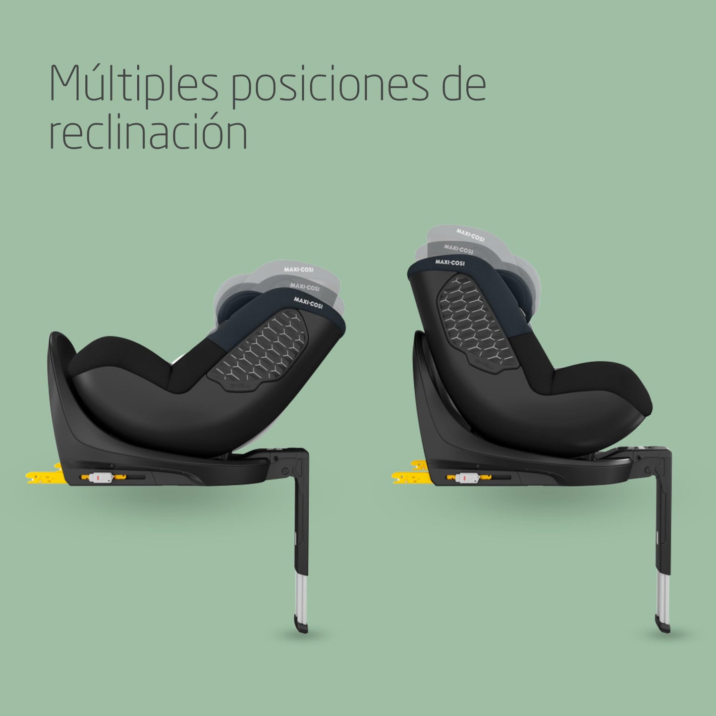 Maxi-Cosi Mica 360 S Silla de Coche Giratoria i-Size ISOFIX, de 3 Meses a 4 Años (61-105 cm), Protección G-CELL, Tonal Black