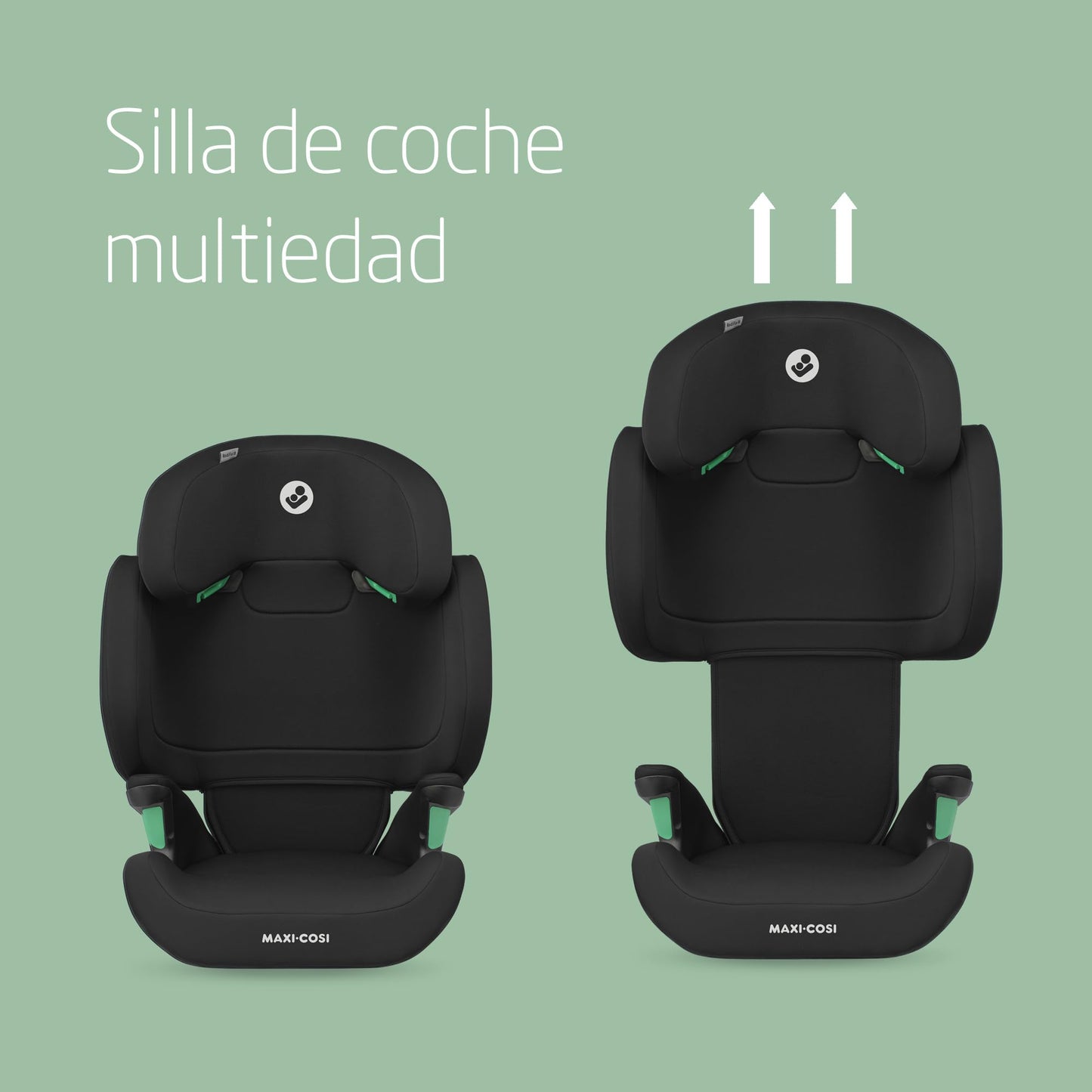Maxi-Cosi RodiFix M i-Size Silla de Coche con Respaldo Alto ISOFIX, de 3.5-12 Años (100-150 cm), Protección G-CELL, Basic Black