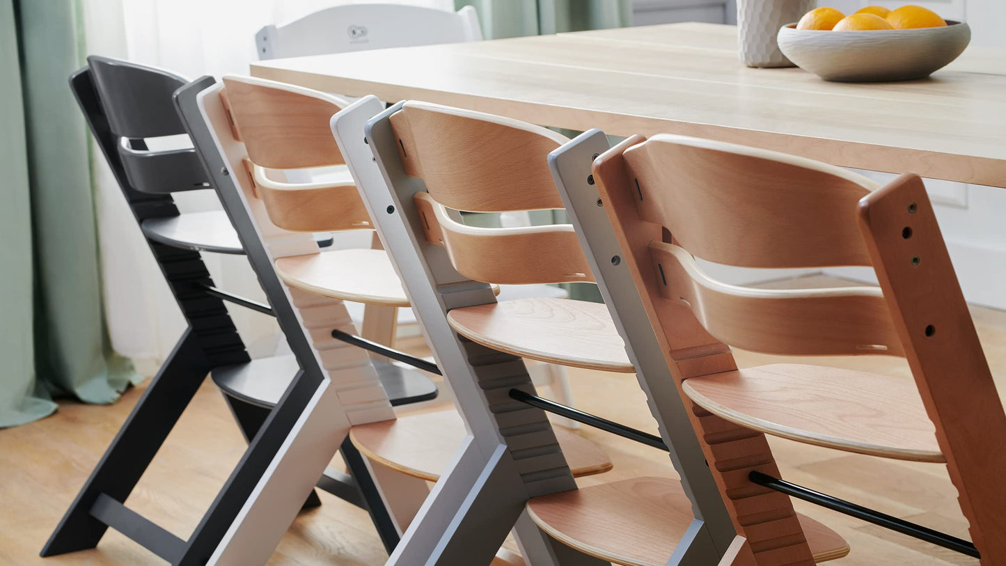 Kinderkraft ENOCK Trona Evolutiva de Madera, con Bandeja y Barrera, Portátil, Madera Natural