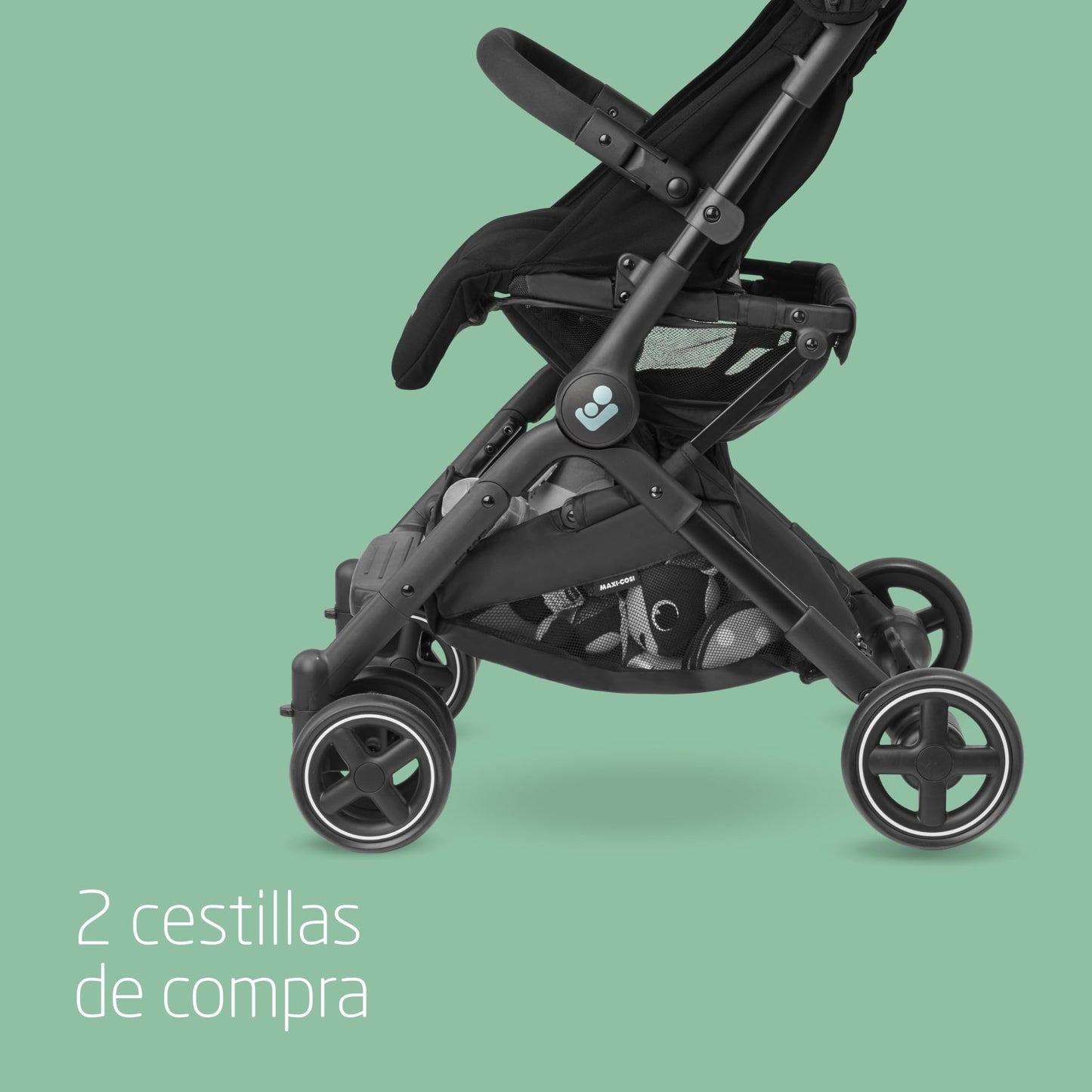 Maxi-Cosi Lara2 Silla de Paseo Ligera y Compacta, Plegado Automático, de 0-4 Años (hasta 22 kg), Essential Black