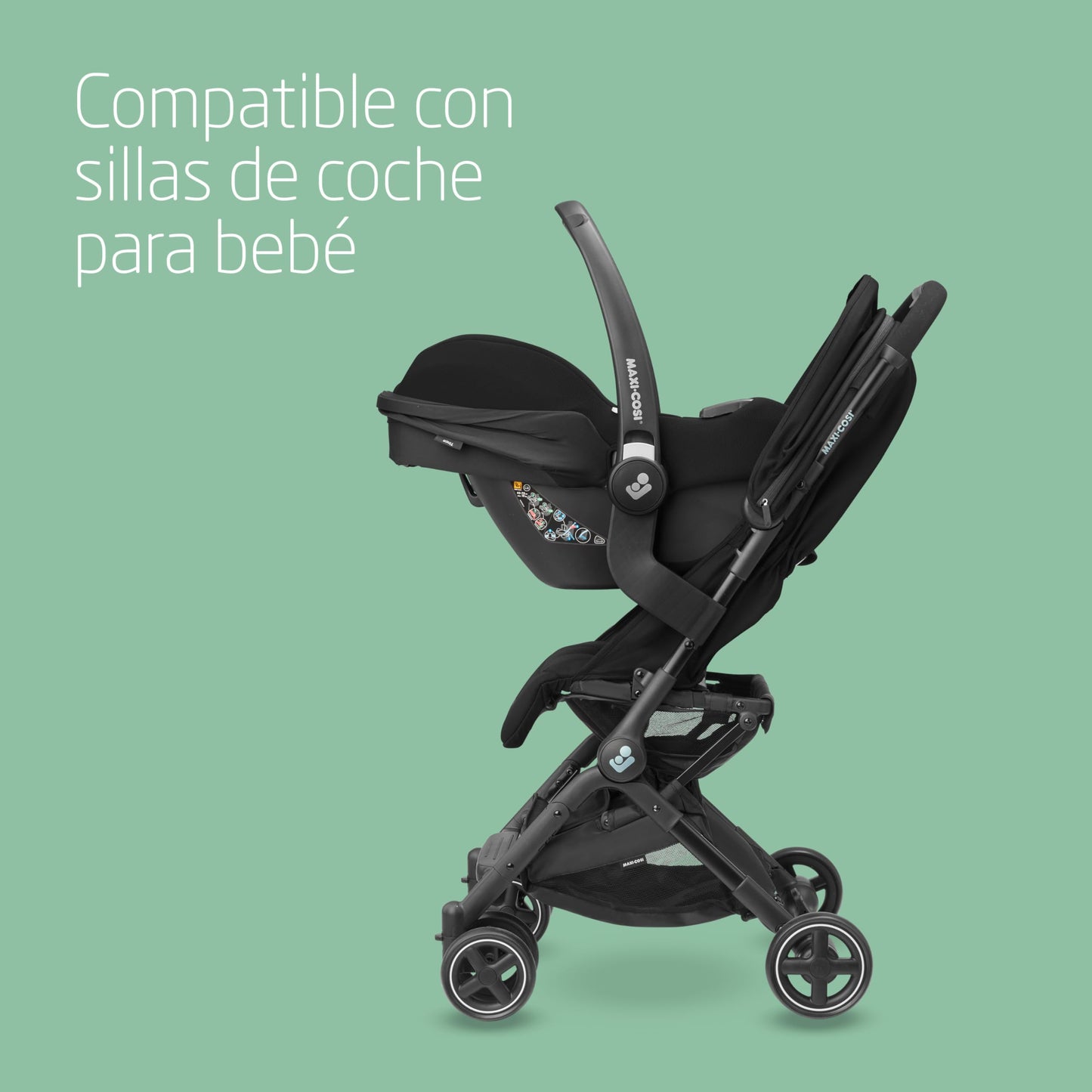 Maxi-Cosi Lara2 Silla de Paseo Ligera y Compacta, Plegado Automático, de 0-4 Años (hasta 22 kg), Essential Black