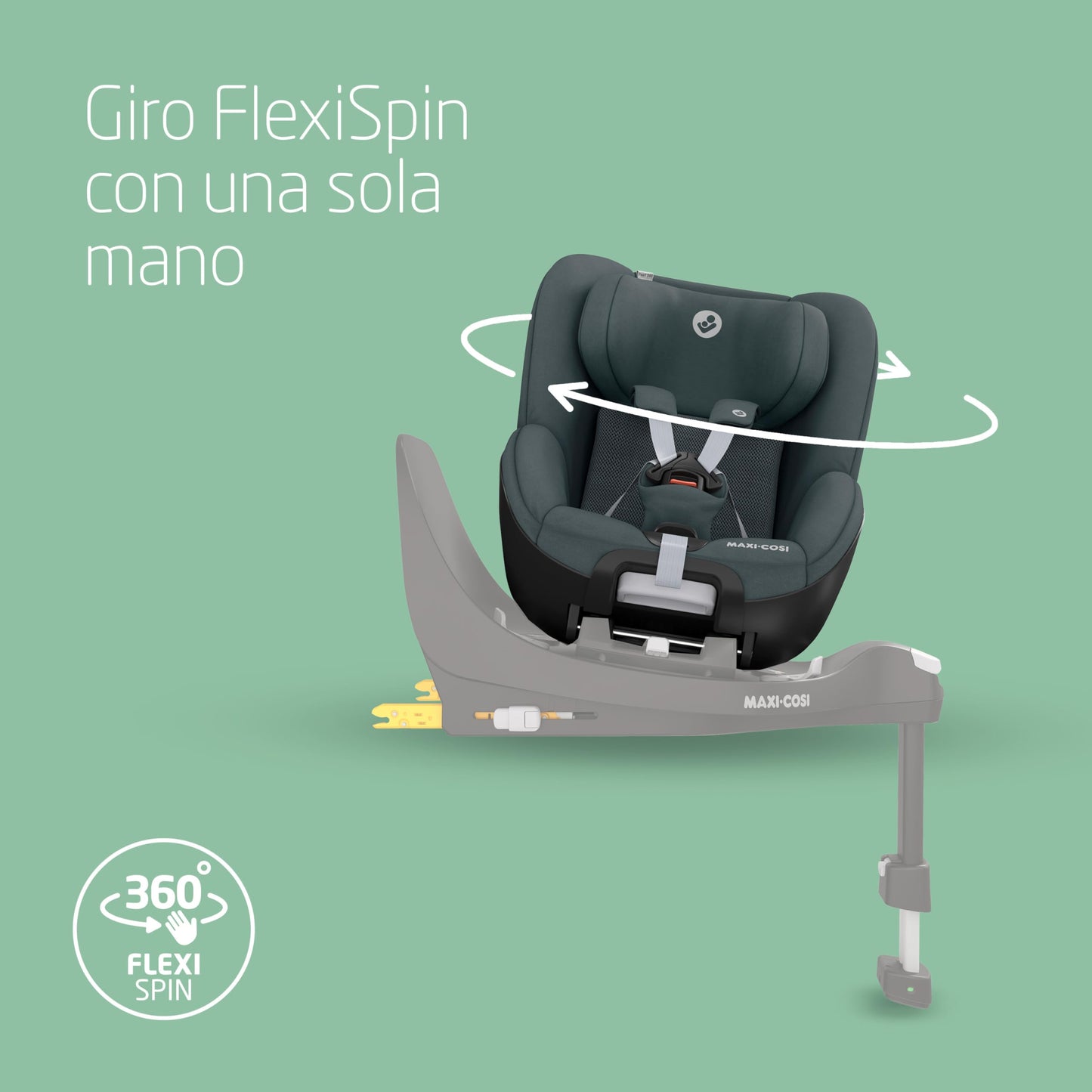 Maxi-Cosi Pearl 360 Silla de Coche Giratoria i-Size ISOFIX, de 3 Meses a 4 Años (61-105 cm), G-CELL, Authentic Graphite