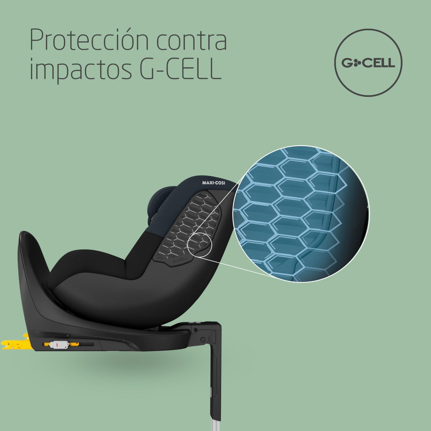 Maxi-Cosi Mica 360 S Silla de Coche Giratoria i-Size ISOFIX, de 3 Meses a 4 Años (61-105 cm), Protección G-CELL, Tonal Black