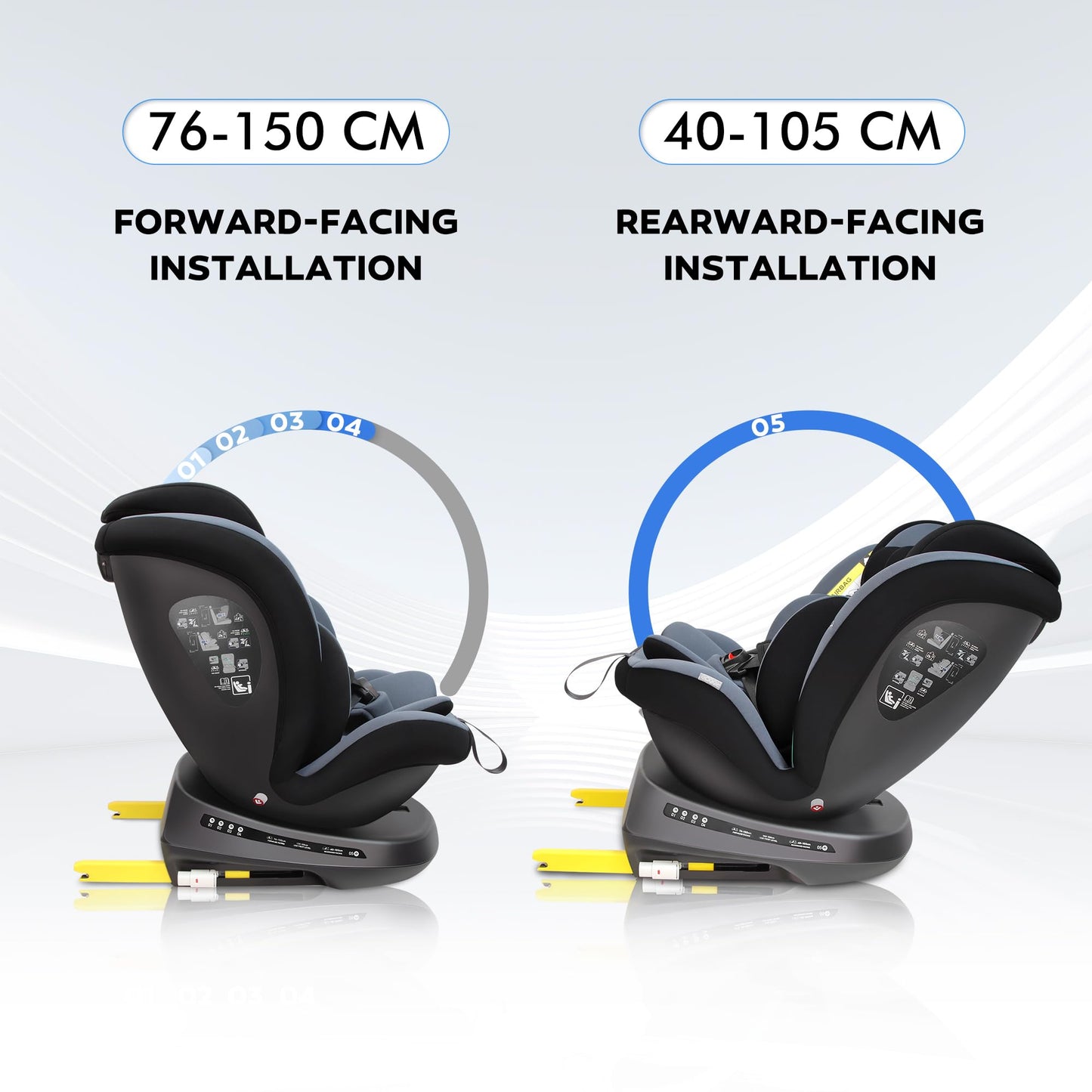 Silla de coche Reecle i-Size giratoria 360 con ISOFIX