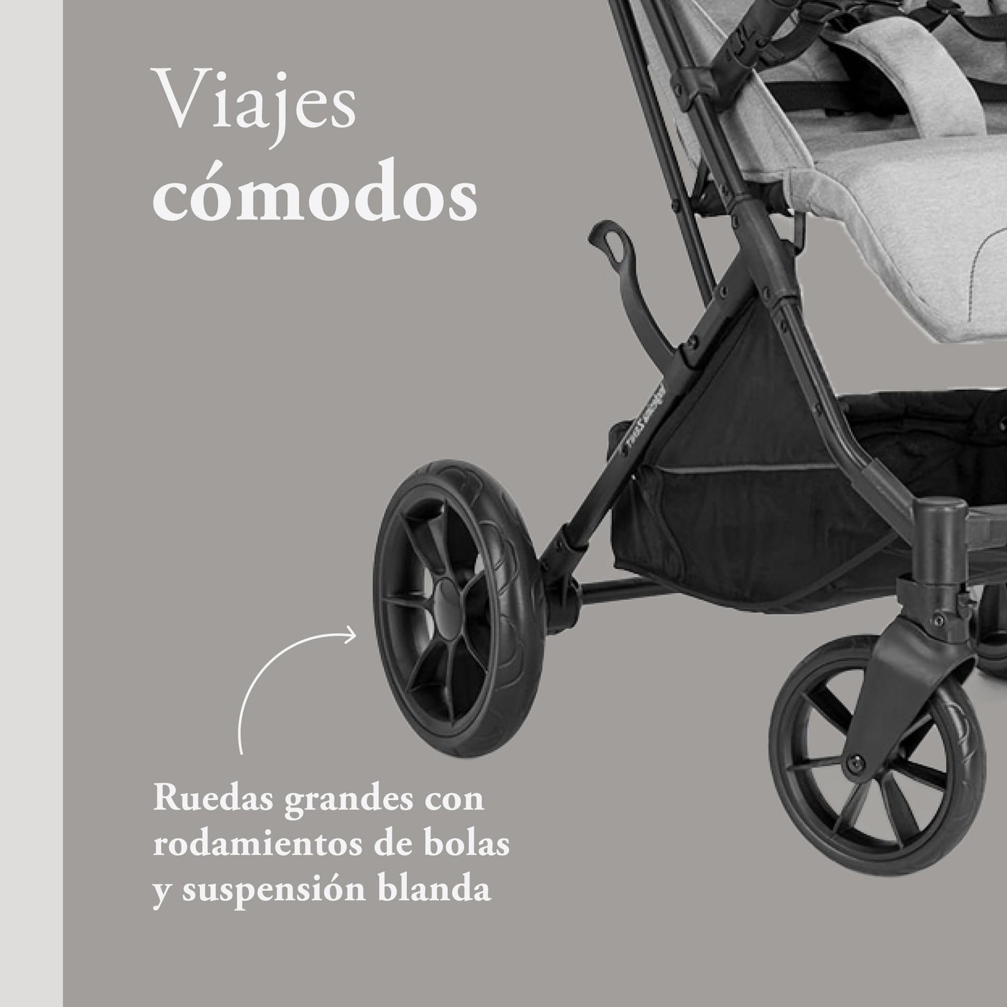 Inglesina Zenit Silla de Paseo Compacta, hasta 22 kg, con Ruedas Grandes, Gris