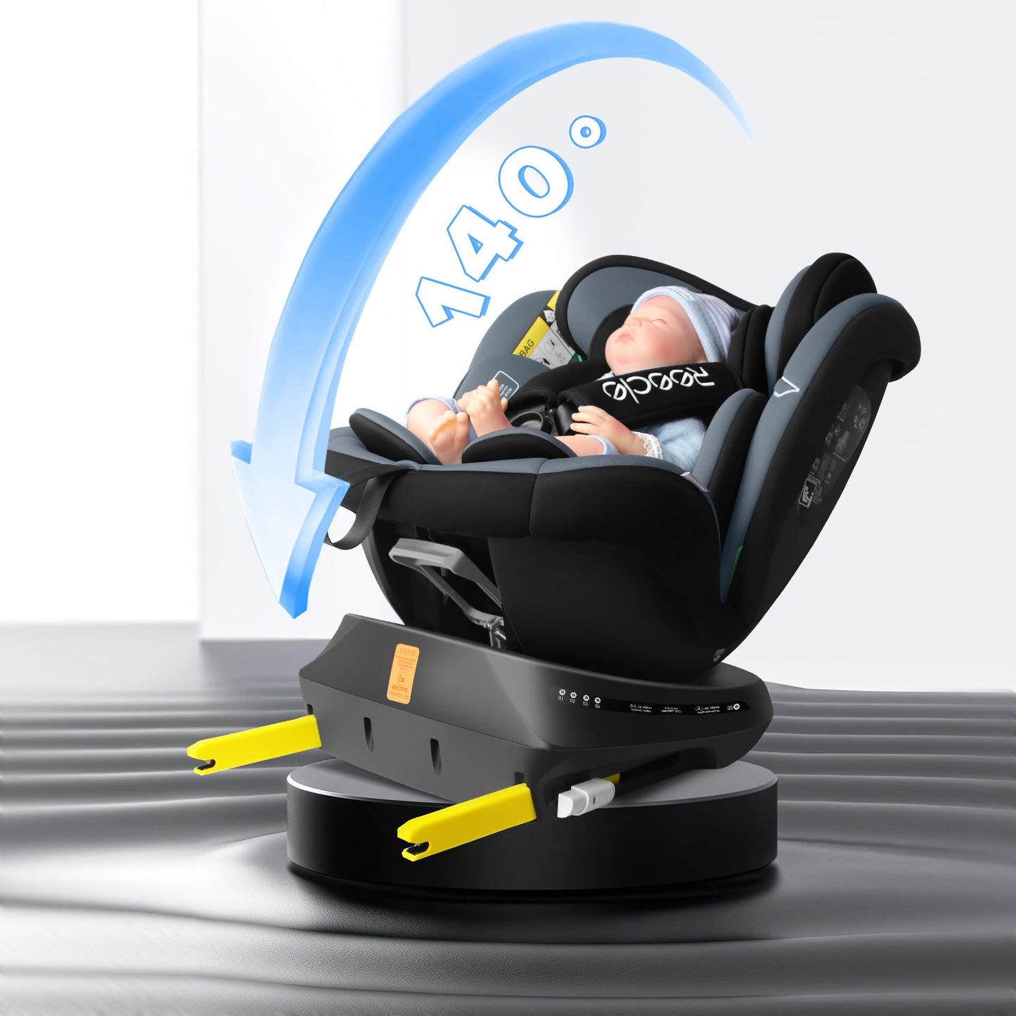 Silla de coche Reecle i-Size giratoria 360 con ISOFIX