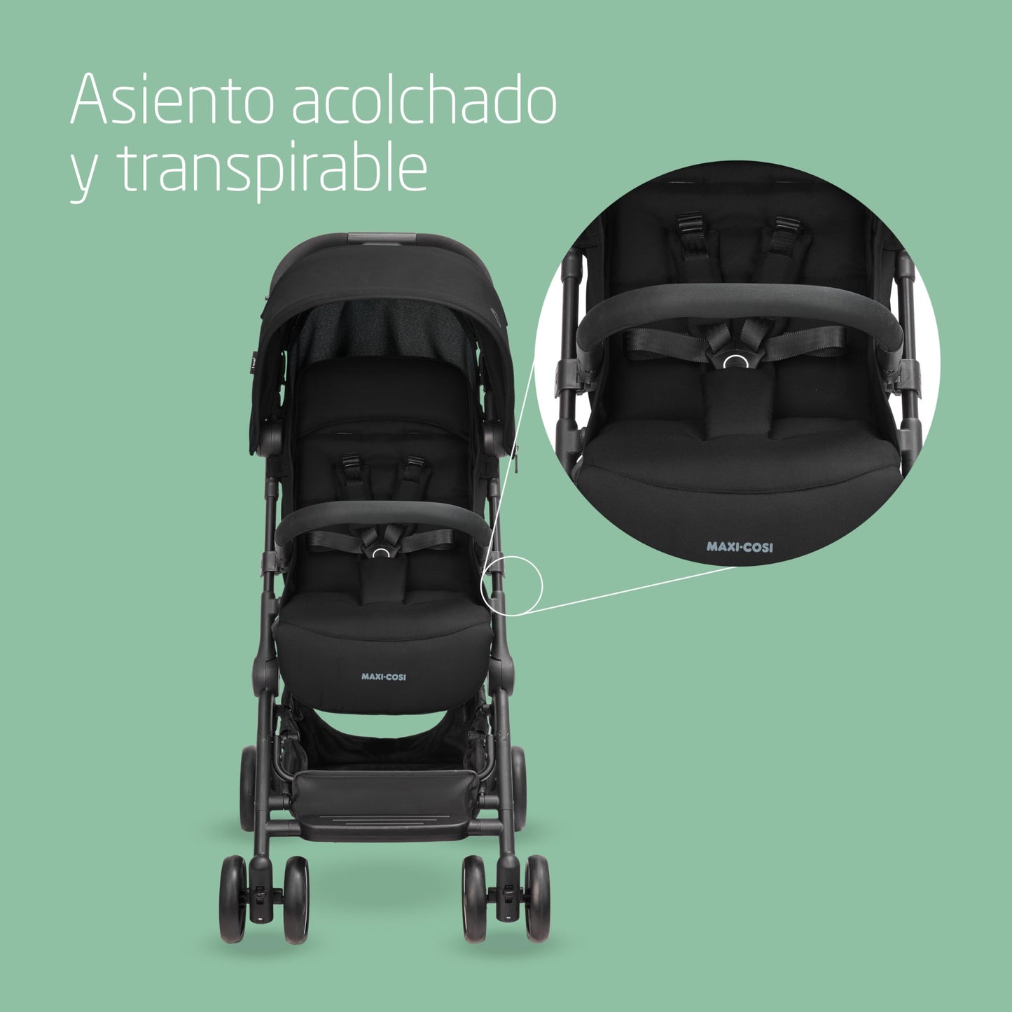 Maxi-Cosi Lara2 Silla de Paseo Ligera y Compacta, Plegado Automático, de 0-4 Años (hasta 22 kg), Essential Black