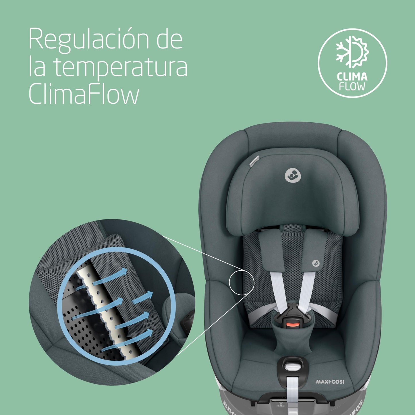 Maxi-Cosi Pearl 360 Silla de Coche Giratoria i-Size ISOFIX, de 3 Meses a 4 Años (61-105 cm), G-CELL, Authentic Graphite