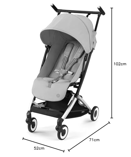 CYBEX Libelle Silla de Paseo Ligera, Arnés One-Pull, de 6 Meses a 4 Años (hasta 22 kg), 6 kg, Fog Grey