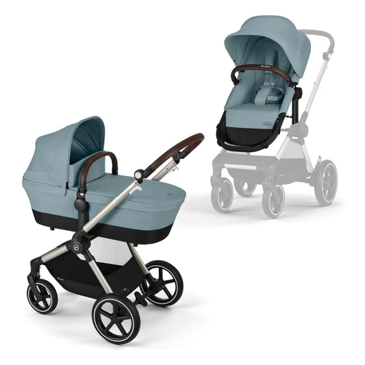 CYBEX EOS Lux Silla de Paseo 2 en 1, desde el Nacimiento hasta 22 kg, Sky Blue