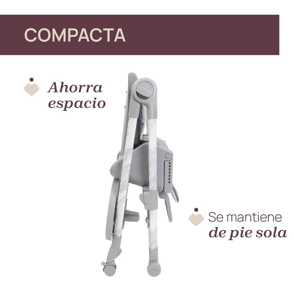 Chicco Polly Armonia Trona Evolutiva 3en1, de 0 Meses a 40 kg, 9 Alturas, Plegado Compacto, Gris Oscuro