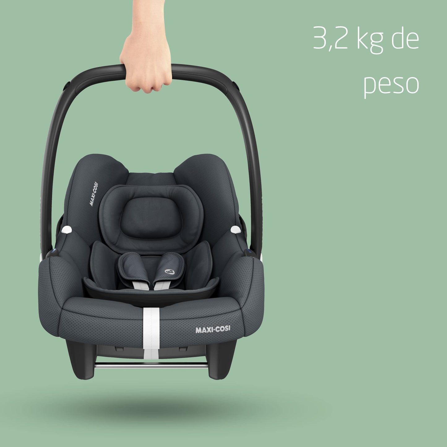 Maxi-Cosi CabrioFix i-Size Silla de Coche para Bebé, de 0-12 Meses (hasta 12 kg), 3.2 kg, Compatible con Cochecitos, Essential Graphite