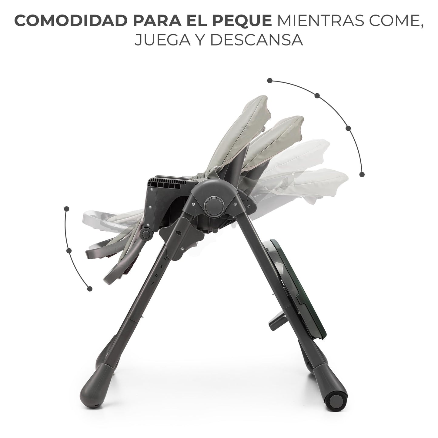 Kinderkraft TUMMIE Trona Evolutiva 2 en 1, desde el Nacimiento, Posición Reclinable, Gris