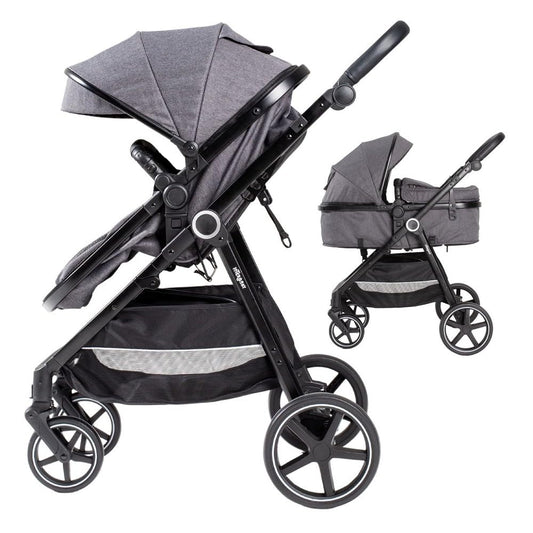Interbaby Versa Cochecito de Bebé 2 en 1, desde el Nacimiento, hasta 22 kg, con Amortiguadores, Gris