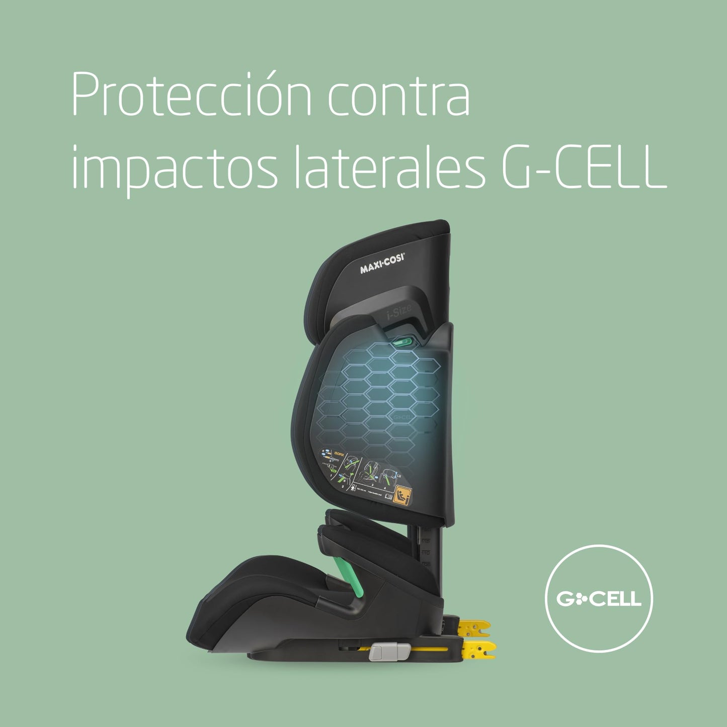 Maxi-Cosi RodiFix M i-Size Silla de Coche con Respaldo Alto ISOFIX, de 3.5-12 Años (100-150 cm), Protección G-CELL, Basic Black
