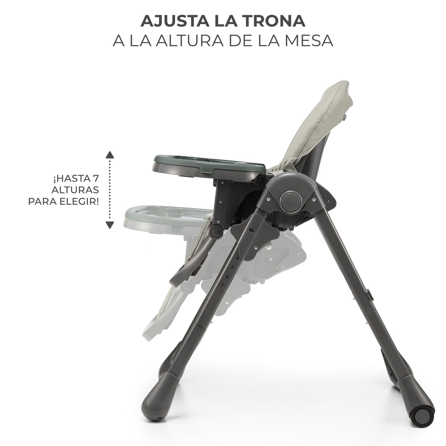 Kinderkraft TUMMIE Trona Evolutiva 2 en 1, desde el Nacimiento, Posición Reclinable, Gris