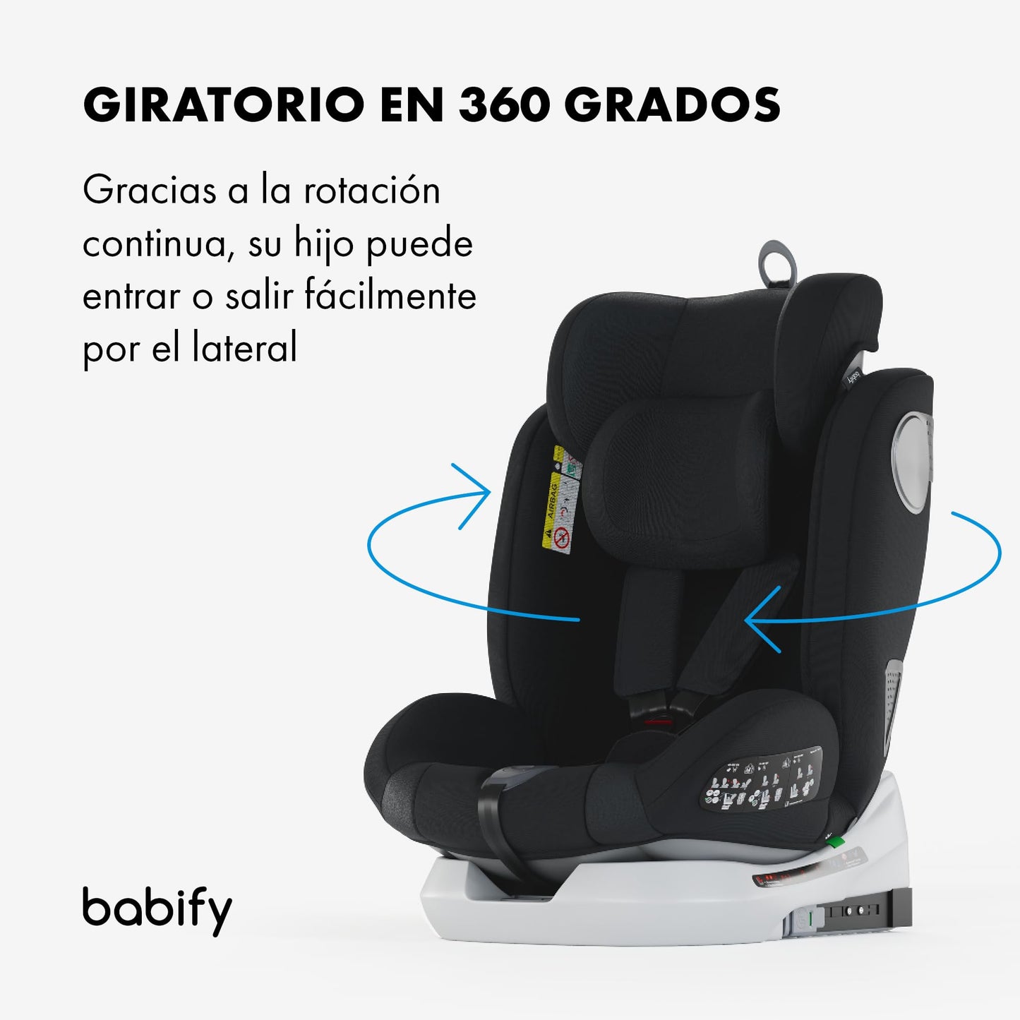 Babify Onboard i-Size Silla de Coche Giratoria 360°