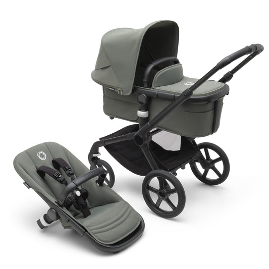 Bugaboo Fox 5 Cochecito de Bebé 2 en 1 Todo Terreno, Suspensión Total, Fácil Plegado, Chasis Negro / Capota Forest Green