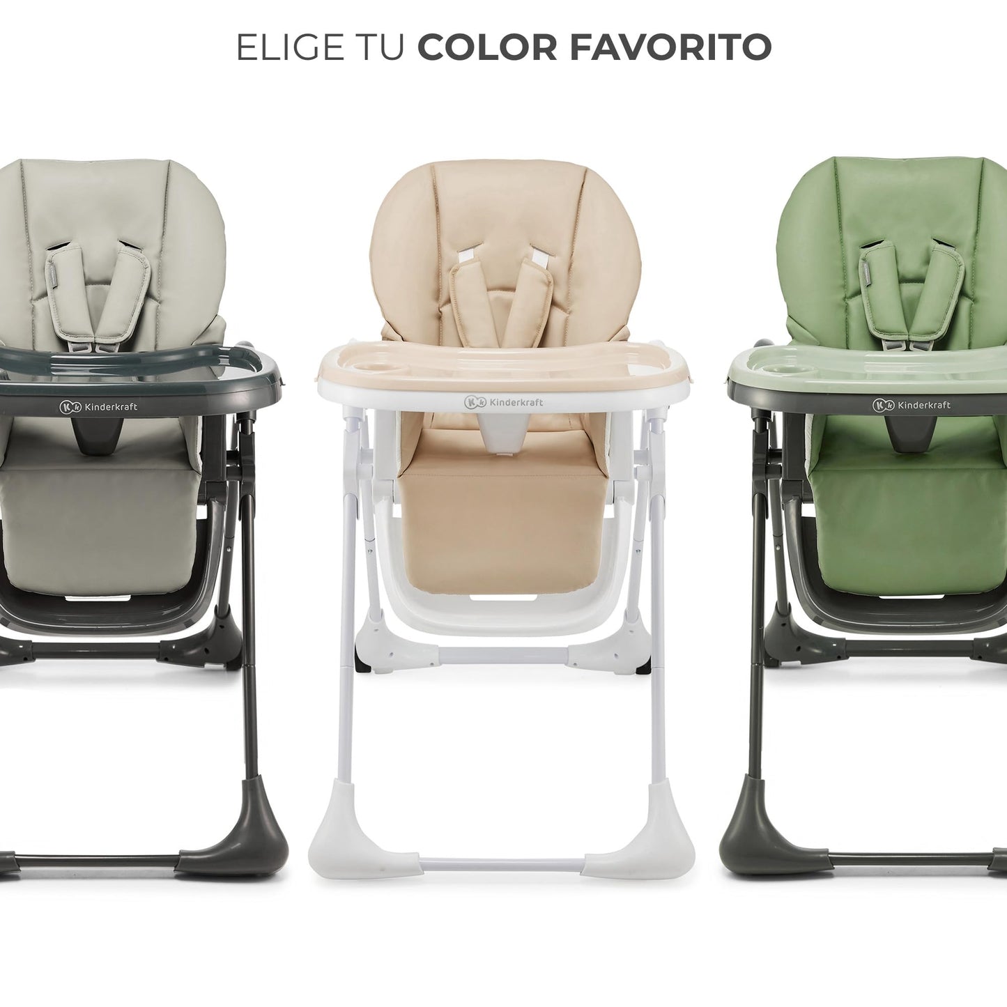 Kinderkraft TUMMIE Trona Evolutiva 2 en 1, desde el Nacimiento, Posición Reclinable, Gris