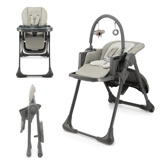 Kinderkraft TUMMIE Trona Evolutiva 2 en 1, desde el Nacimiento, Posición Reclinable, Gris