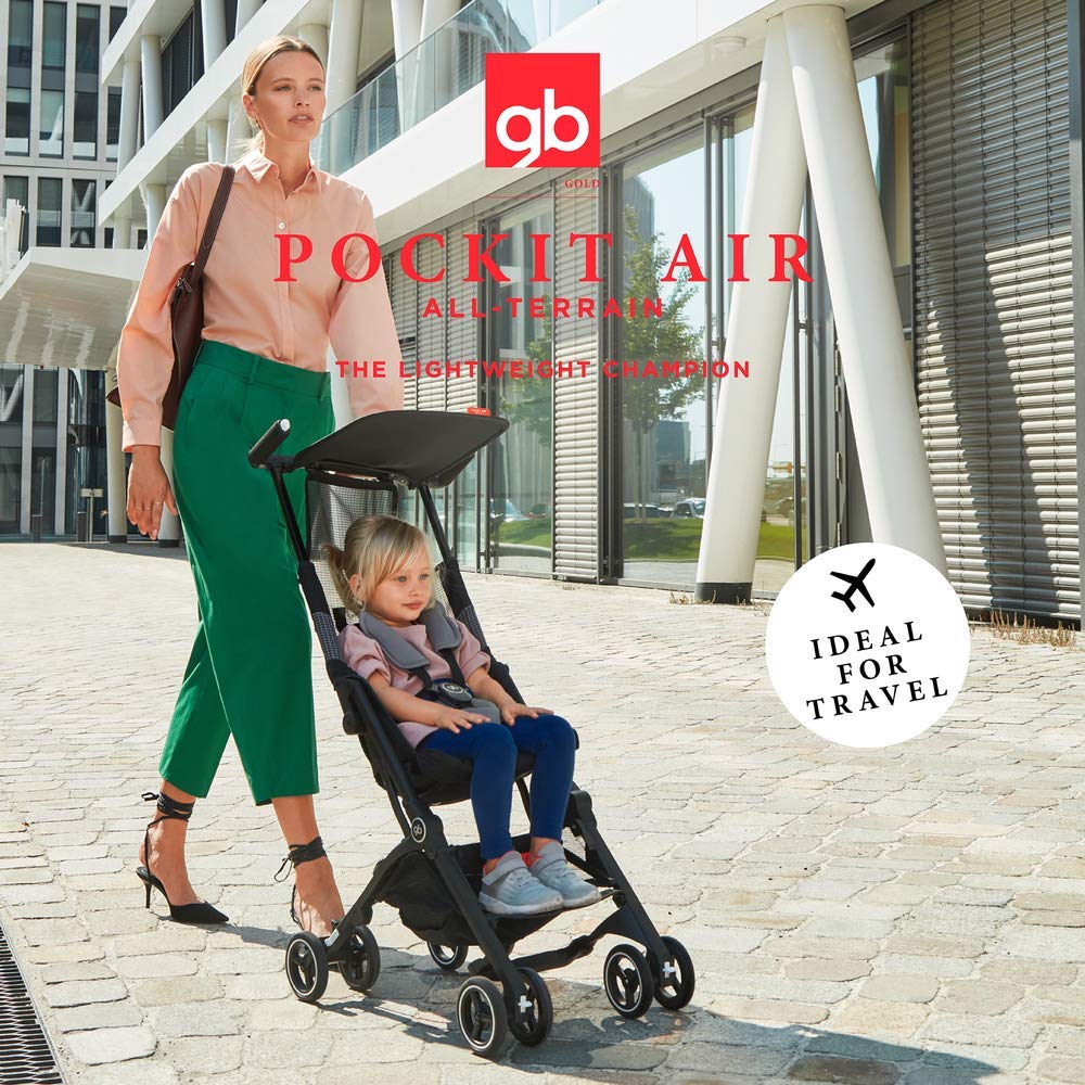 GB Gold Pockit Air All-Terrain Sillita de Paseo, Velvet Black (2019)