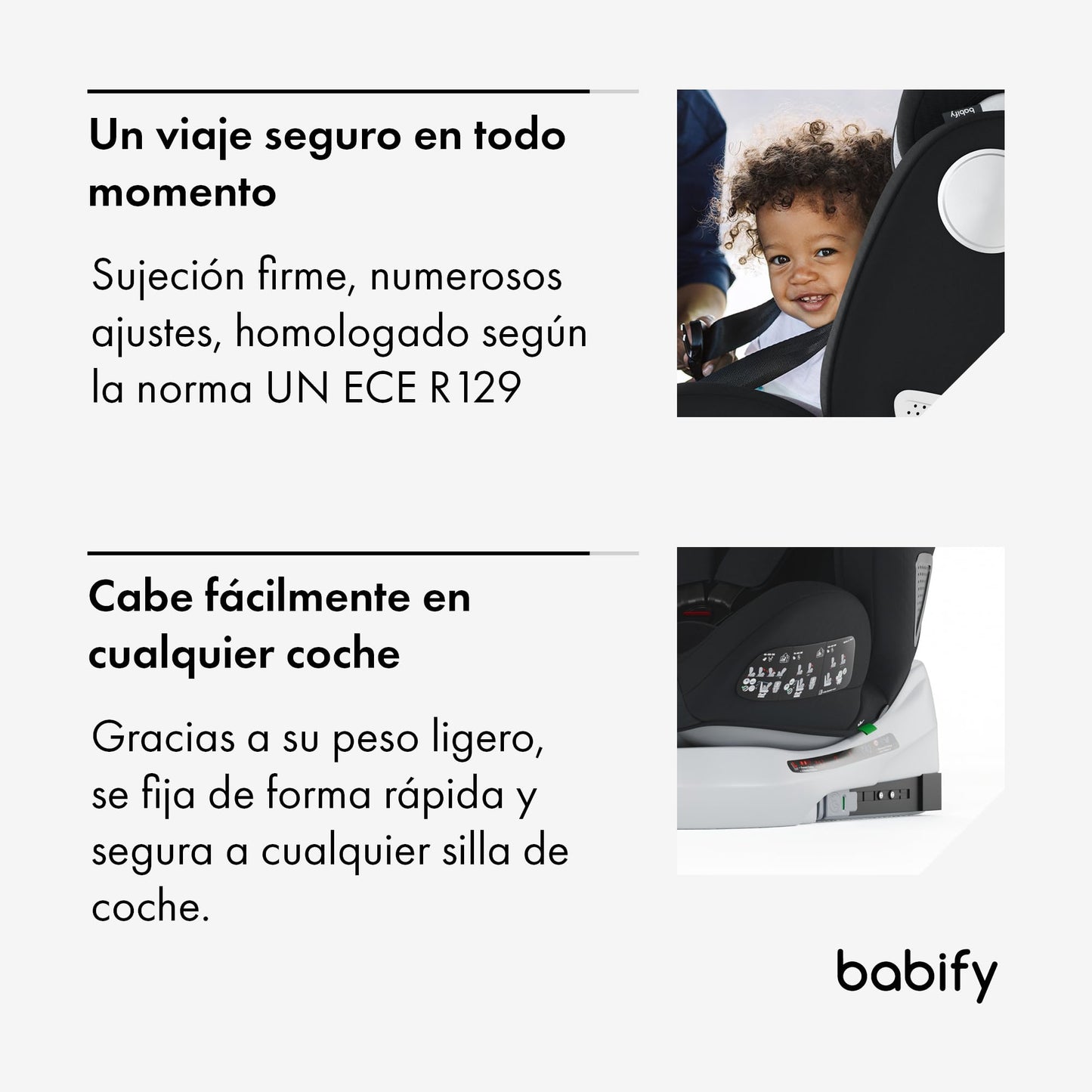 Babify Onboard i-Size Silla de Coche Giratoria 360°